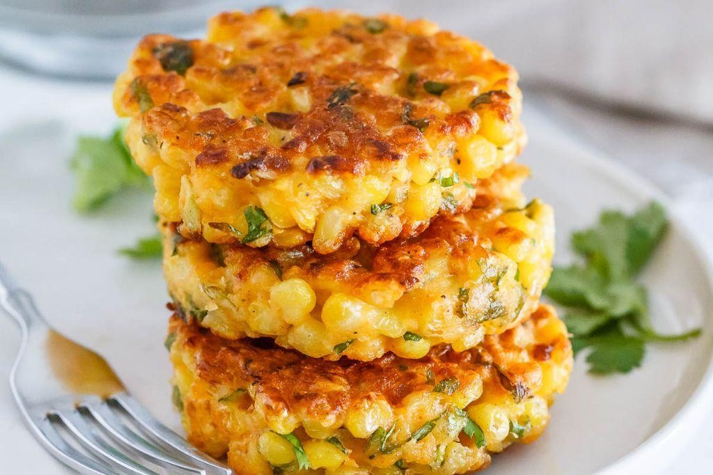 Cheesy Rice and Corn Fritters