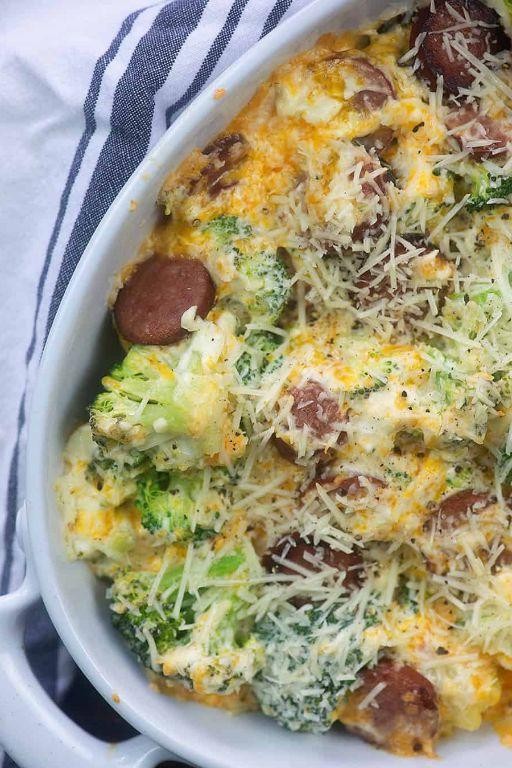 Cheesy Smoked Sausage and Broccoli Casserole