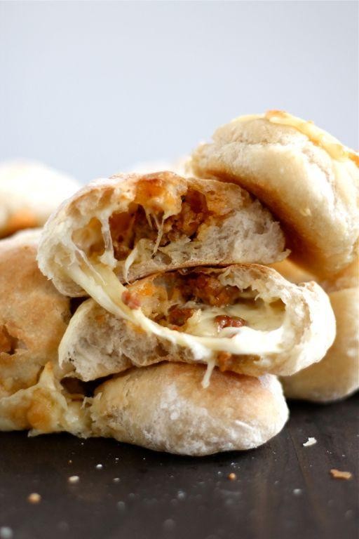 Cheesy Stuffed Ciabatta Rolls