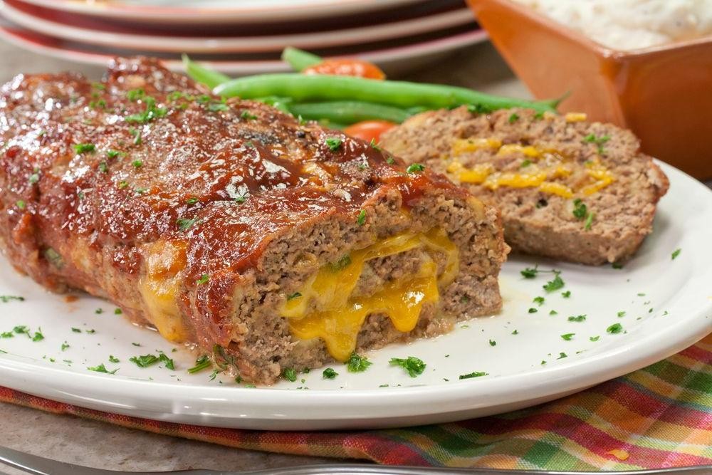 Cheesy Stuffed Meatloaf with Ground Beef and Sausage