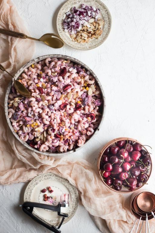 Cherry Almond Easter Fruit Salad with Toasted Almonds