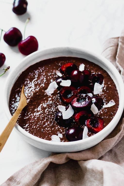 Cherry Cocoa Chia Pudding Bowl