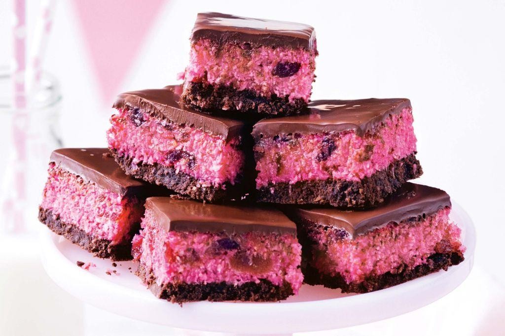 Cherry Ripe Slice with Coconut and Chocolate