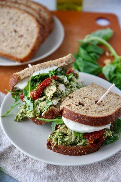 Chicken Pesto Sandwich with Sun-Dried Tomatoes