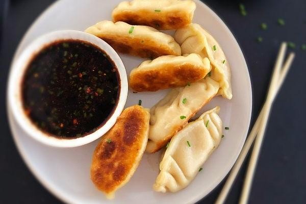 Chicken Pot Stickers with Ginger Soy Dipping Sauce
