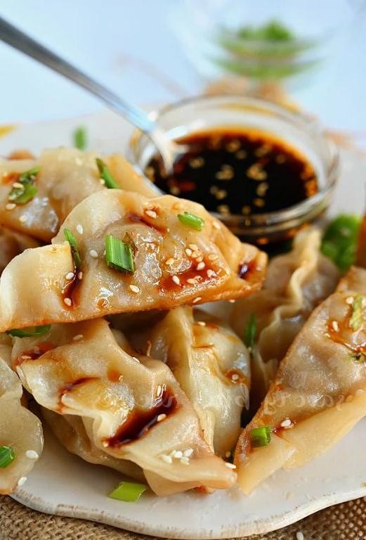 Chicken Pot Stickers with Hoisin Glaze