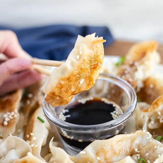 Chicken Pot Stickers with Lemongrass Infusion