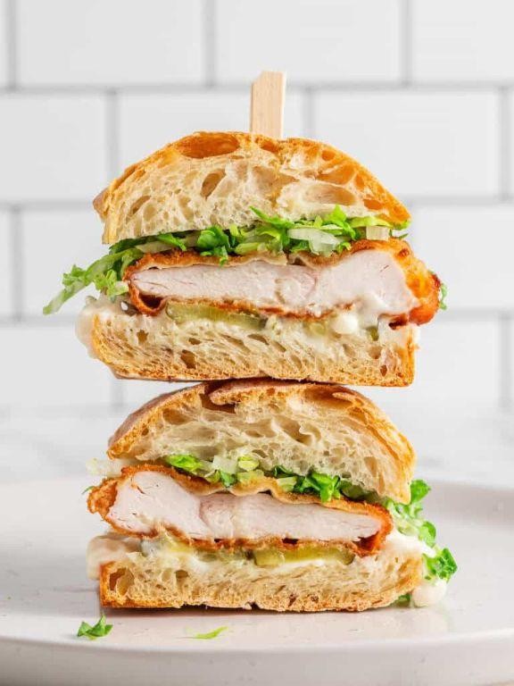 Chicken Schnitzel Sandwich with Pickles