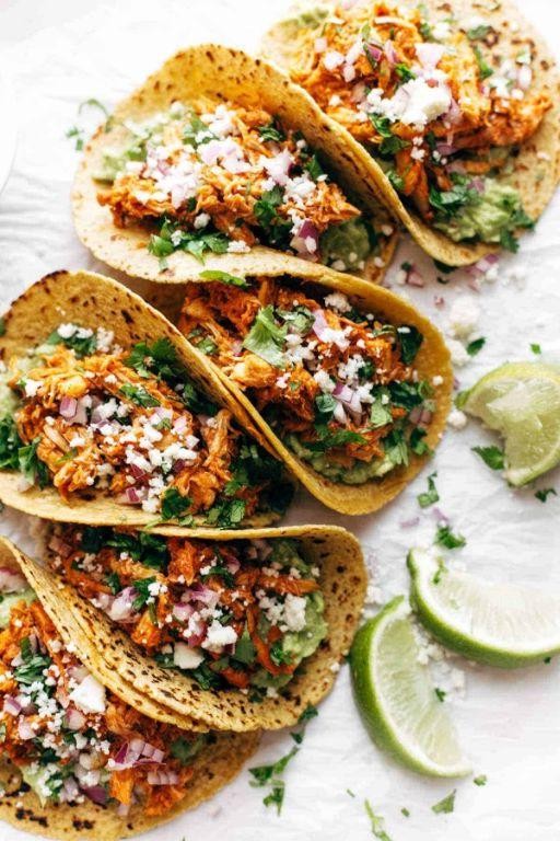 Chicken Tinga Street Tacos with Cotija Cheese