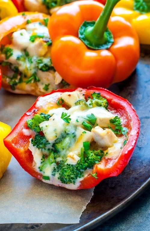 Chicken and Broccoli Stuffed Peppers