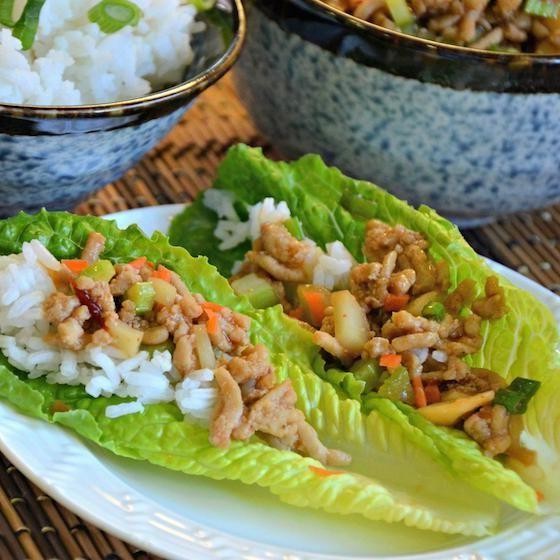 Chicken and Rice Lettuce Wraps