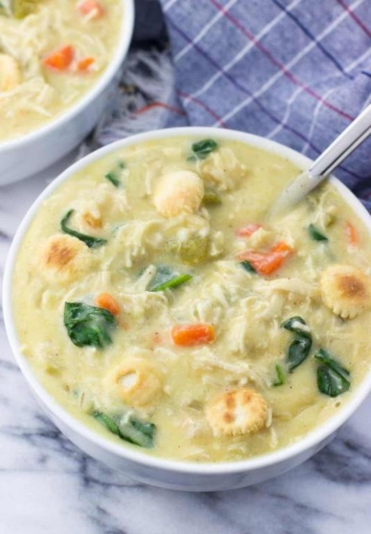 Chicken and Rice Soup with Spinach