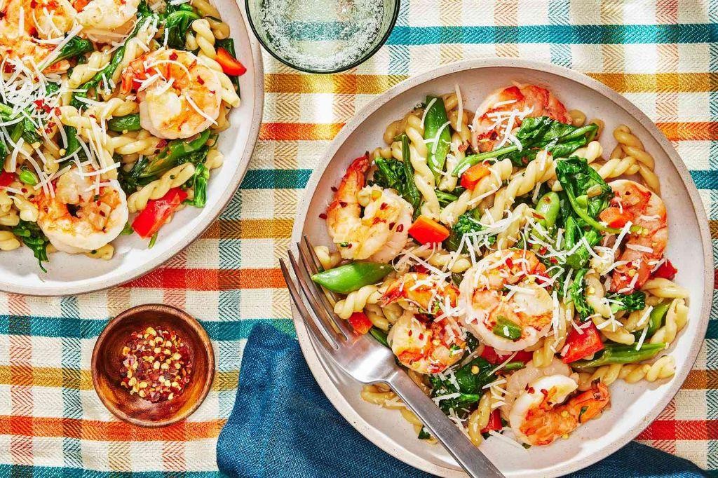 Chicken and Shrimp Pasta Primavera