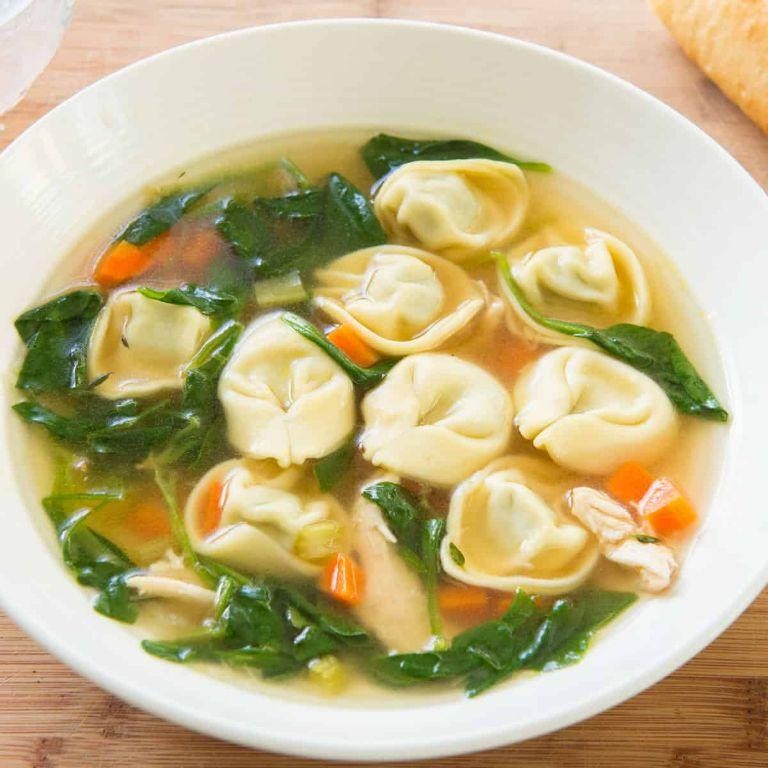 Chicken and Spinach Tortellini Soup