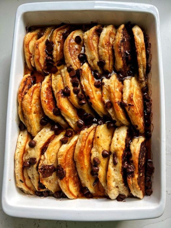 Chocolate Chip Pancake Casserole