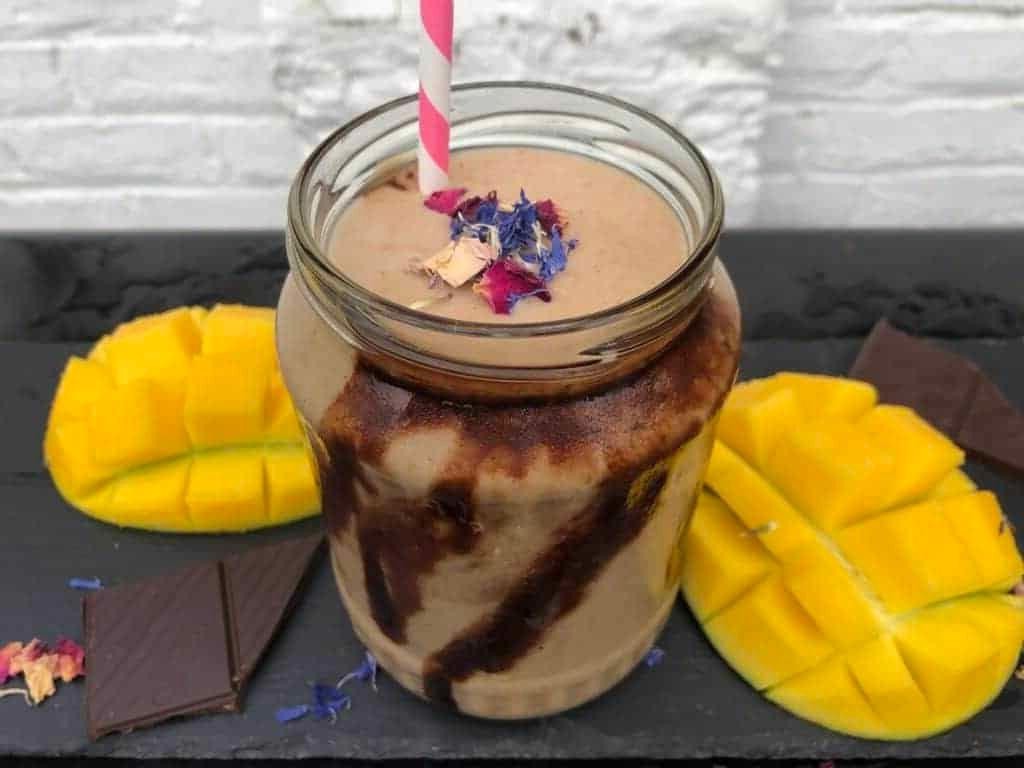 Chocolate Mango Peanut Butter Smoothie