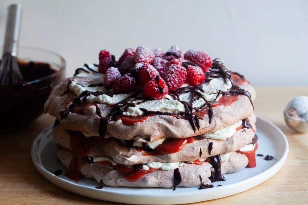 Chocolate Raspberry Pavlova