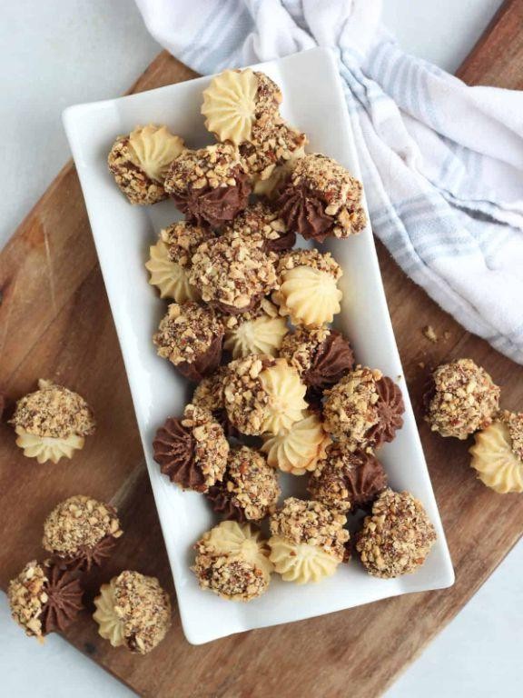 Chocolate-Dipped Almond Petit Fours