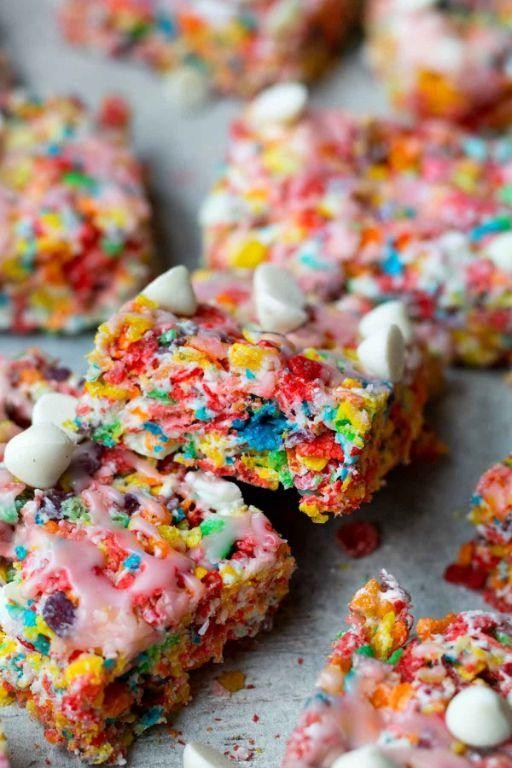 Chocolate-Dipped Fruity Pebbles Rice Crispy Squares