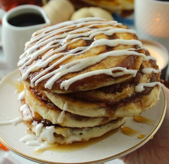 Cinnamon Roll Krusteaz Pancakes