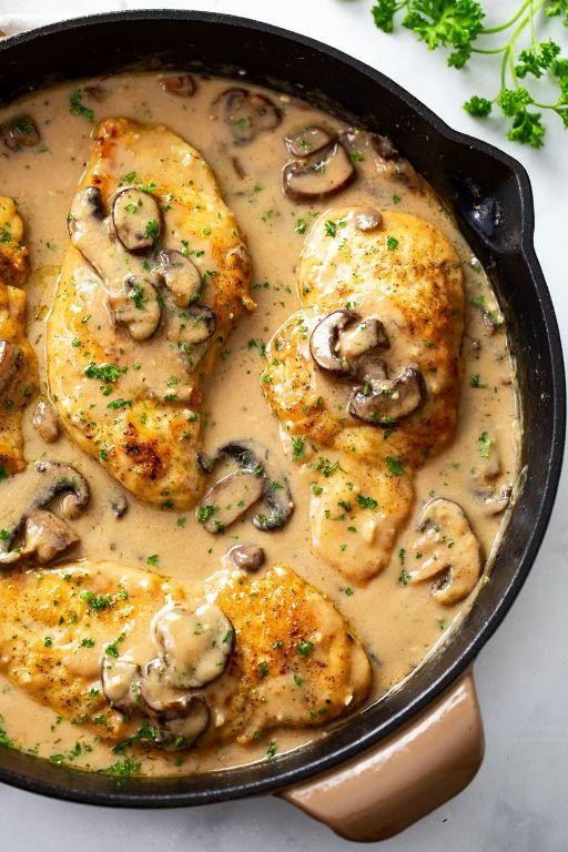Classic Chicken Marsala with Garlic Butter Sauce