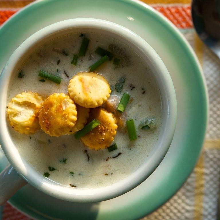 Classic Clam Chowder with Oyster Crackers