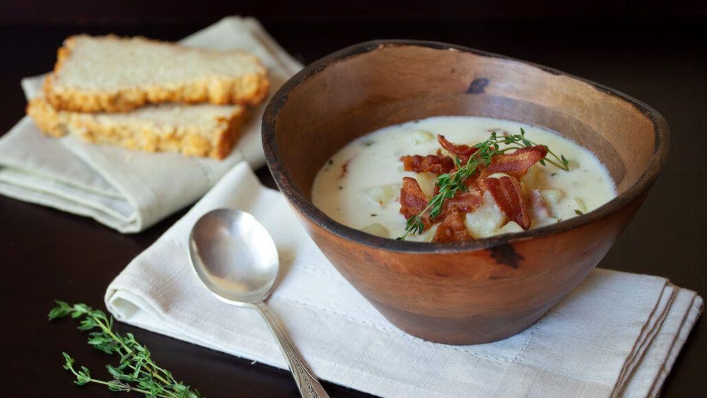 Classic Cream of Bacon Soup with Thyme