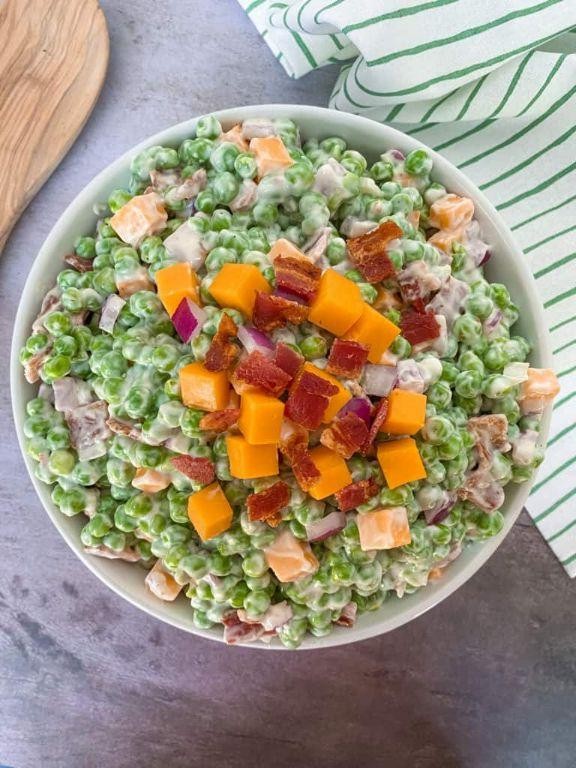 Classic Creamy Pea Salad with Bacon