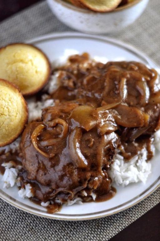 Classic Homestyle Hamburger Steak with Onion Gravy