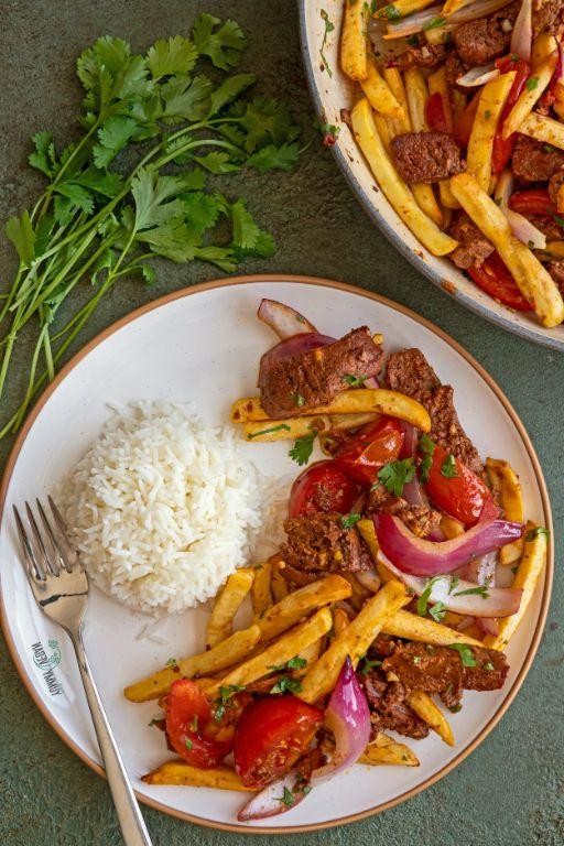 Classic Peruvian Lomo Saltado with Aji Amarillo