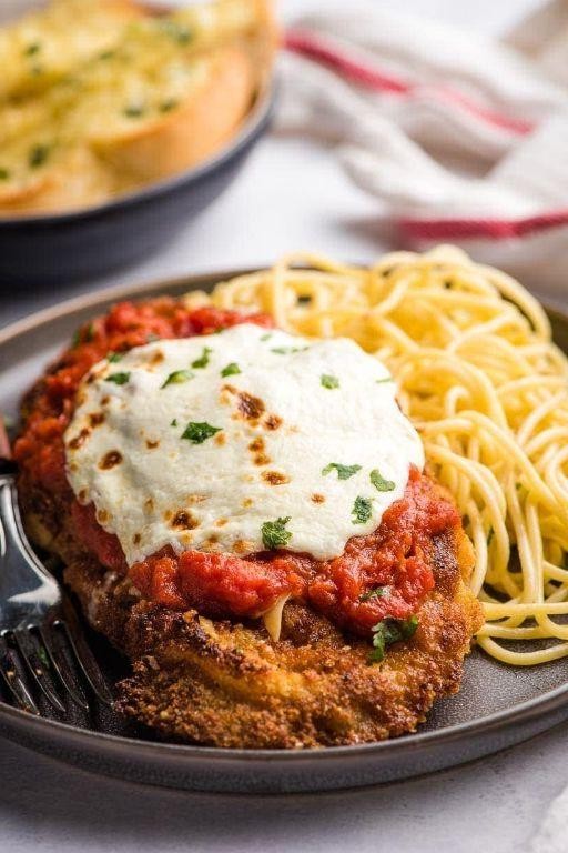 Classic Veal Parmesan with Mozzarella and Marinara