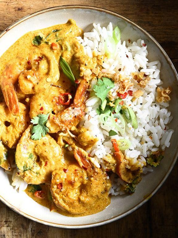 Coconut Shrimp Fried Rice with Curry Flavor