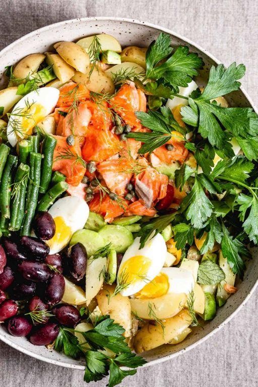 Coho Salmon Nicoise Salad with Green Beans