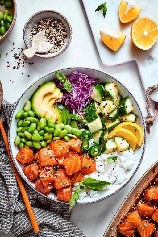 Coho Salmon Poke Bowl with Sesame Dressing