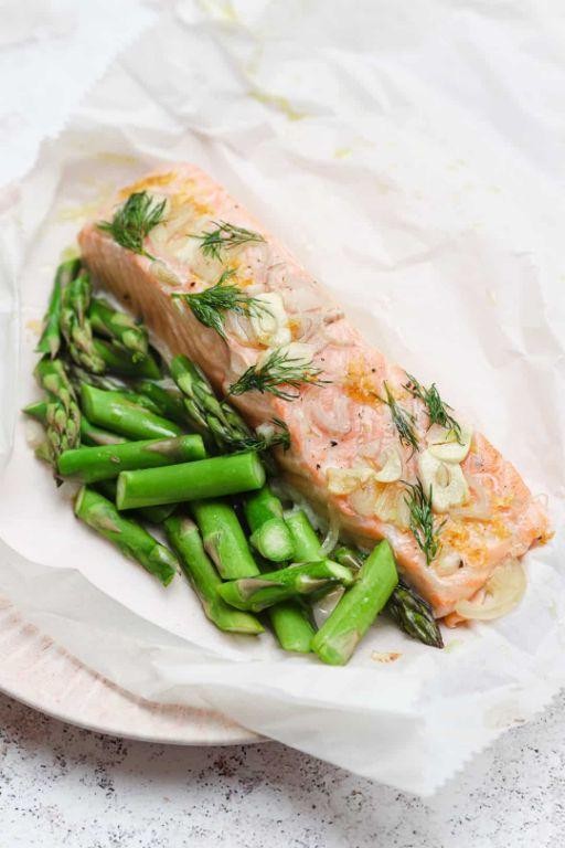 Coho Salmon en Papillote with Asparagus