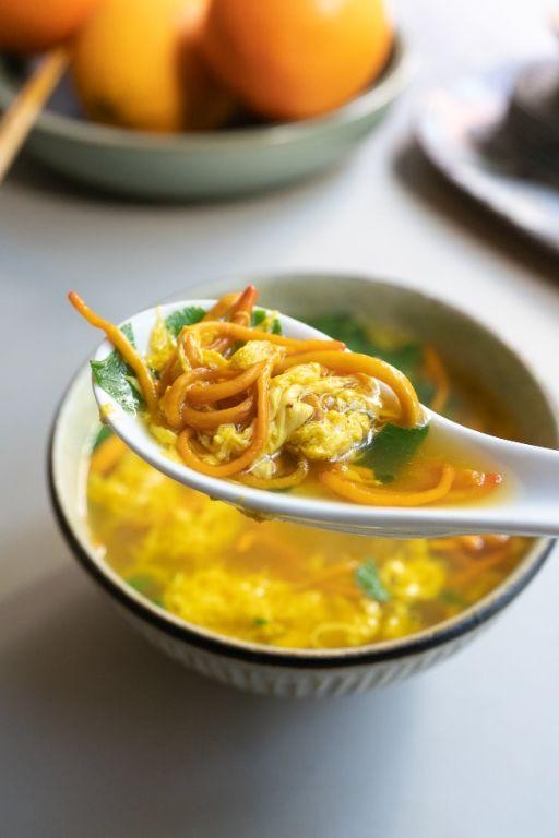Cordyceps Mushroom Soup with Ginger and Turmeric