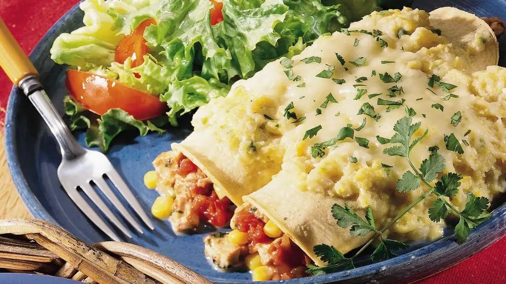 Corn and Chicken Enchiladas