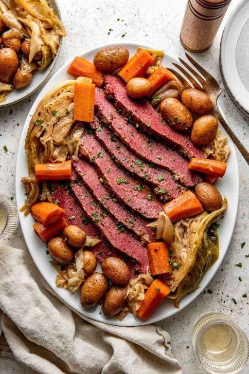 Corned Beef and Cabbage with Beer and Onions