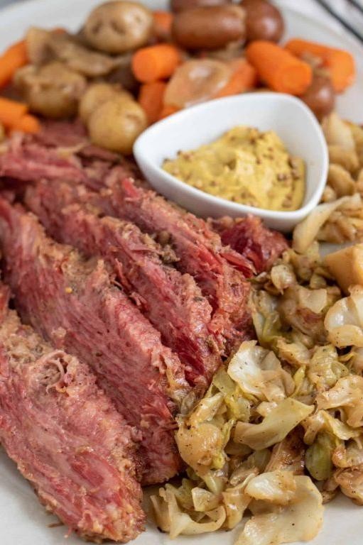 Corned Beef and Cabbage with Red Wine Sauce
