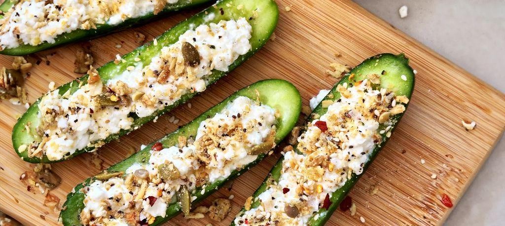 Cottage Cheese and Cucumber Bites