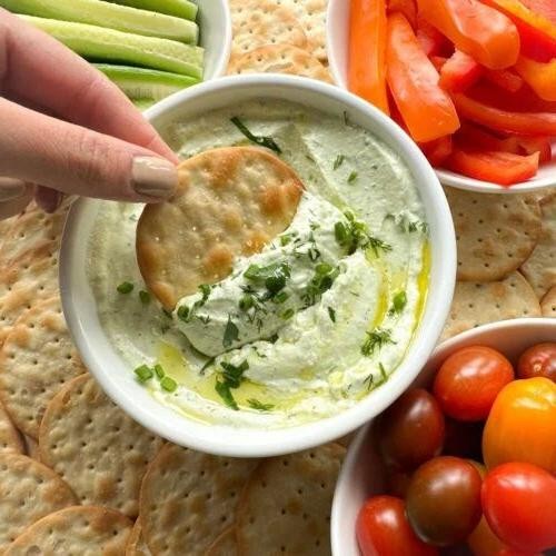 Cottage Cheese and Olive Tapenade Crackers