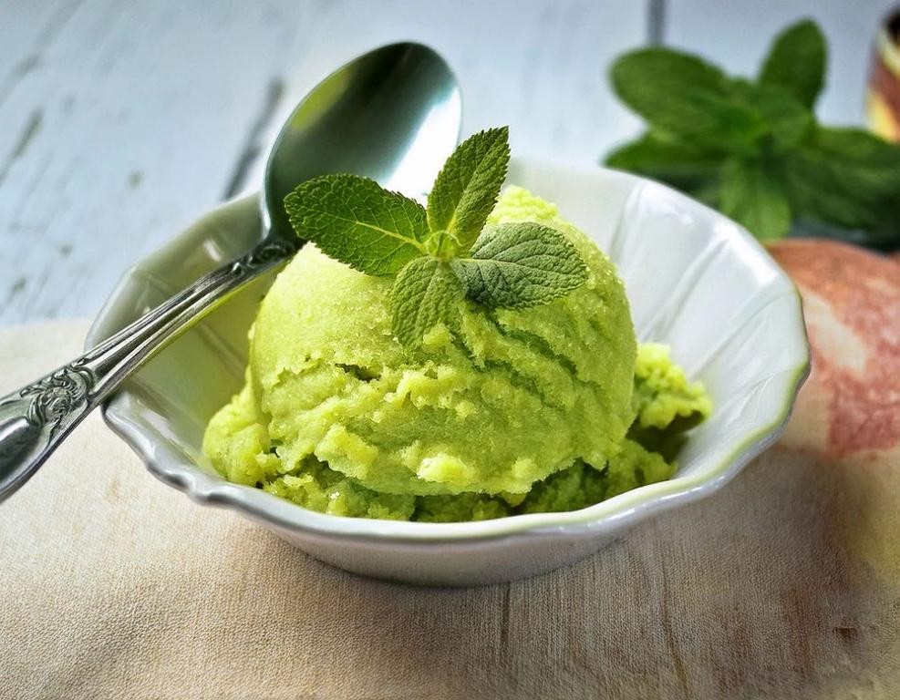 Crab Apple Sorbet with Mint