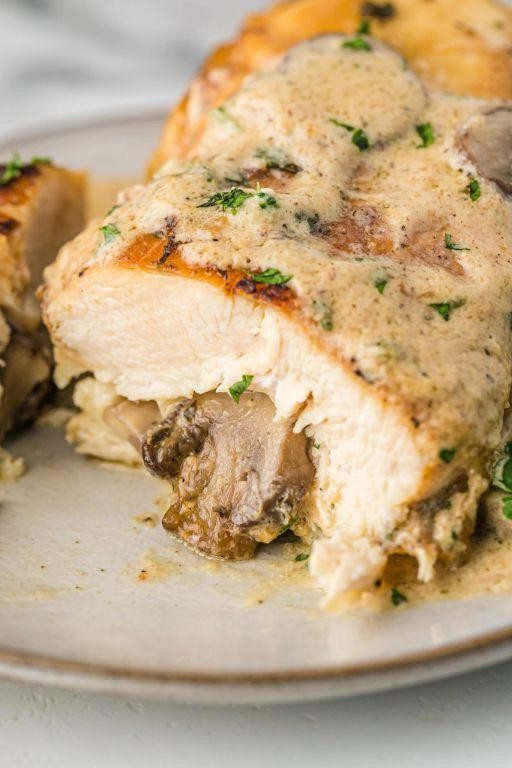 Crack Chicken Breast Stuffed Mushrooms