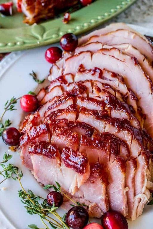 Cranberry Mustard Glazed Holiday Ham