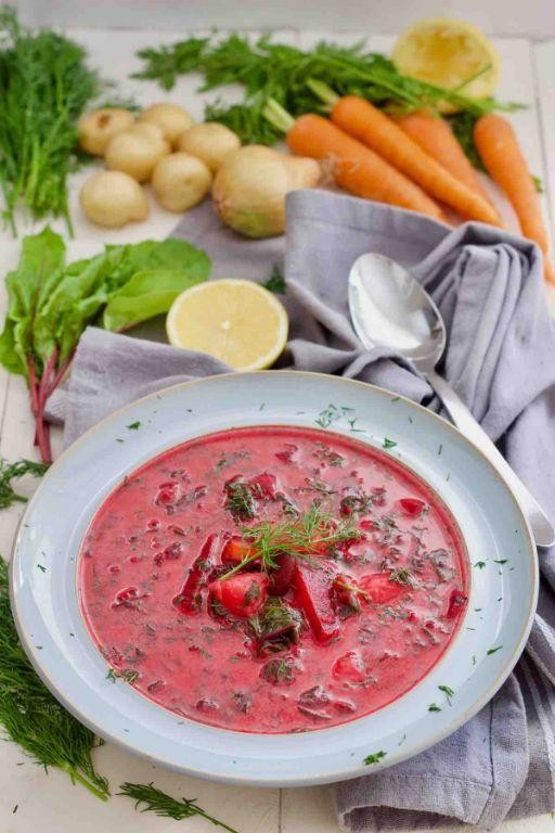 Creamy Beet Greens and Potato Soup