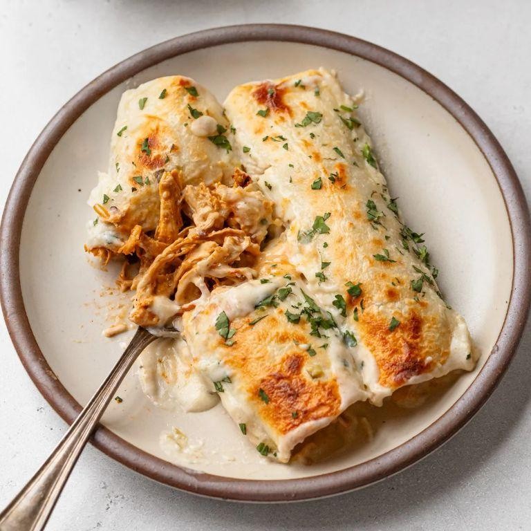 Creamy Mexican Shredded Chicken Enchiladas