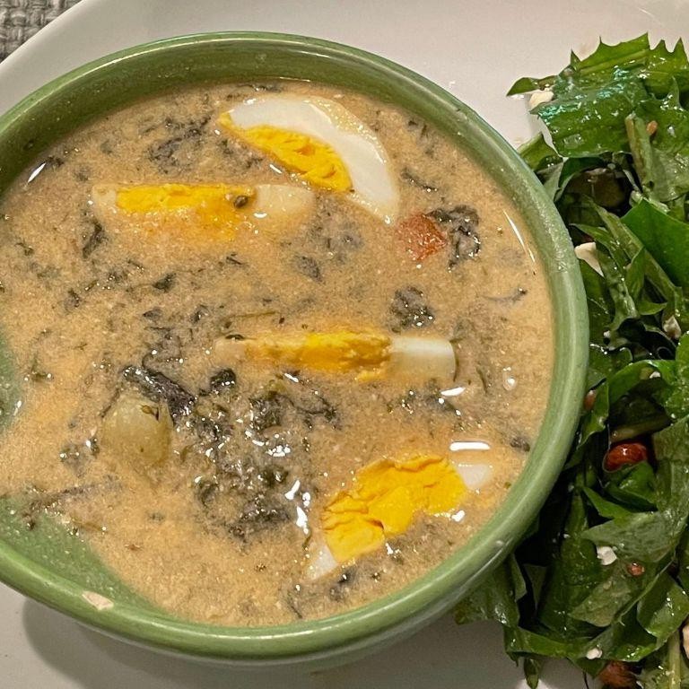 Creamy Sorrel Soup with Lemon Zest