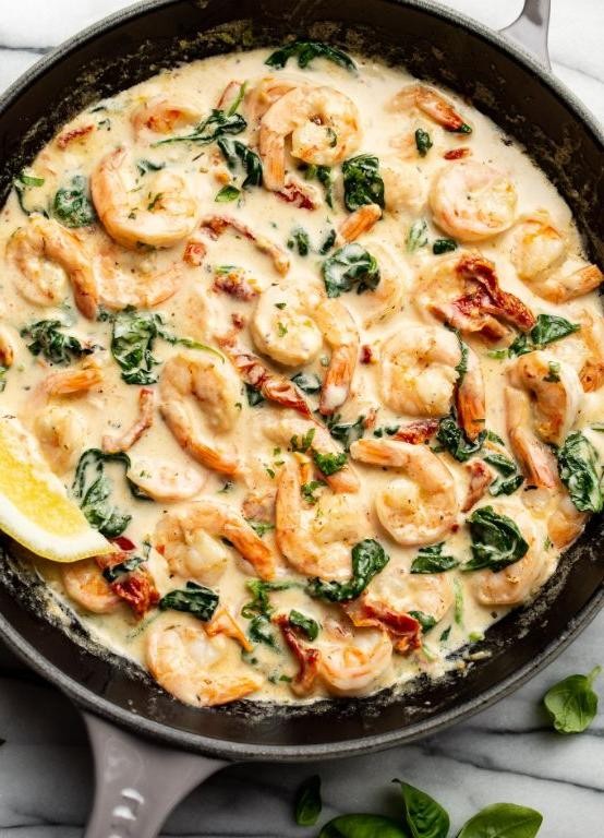 Creamy Tuscan Shrimp with Spinach and Sun-Dried Tomatoes