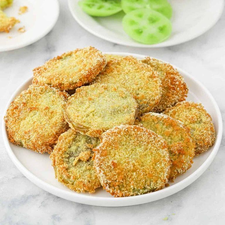 Crispy Bread Crumb-Coated Fried Green Tomatoes