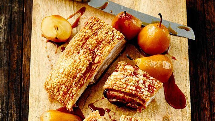 Crispy Skinless Pork Belly with Apple Compote